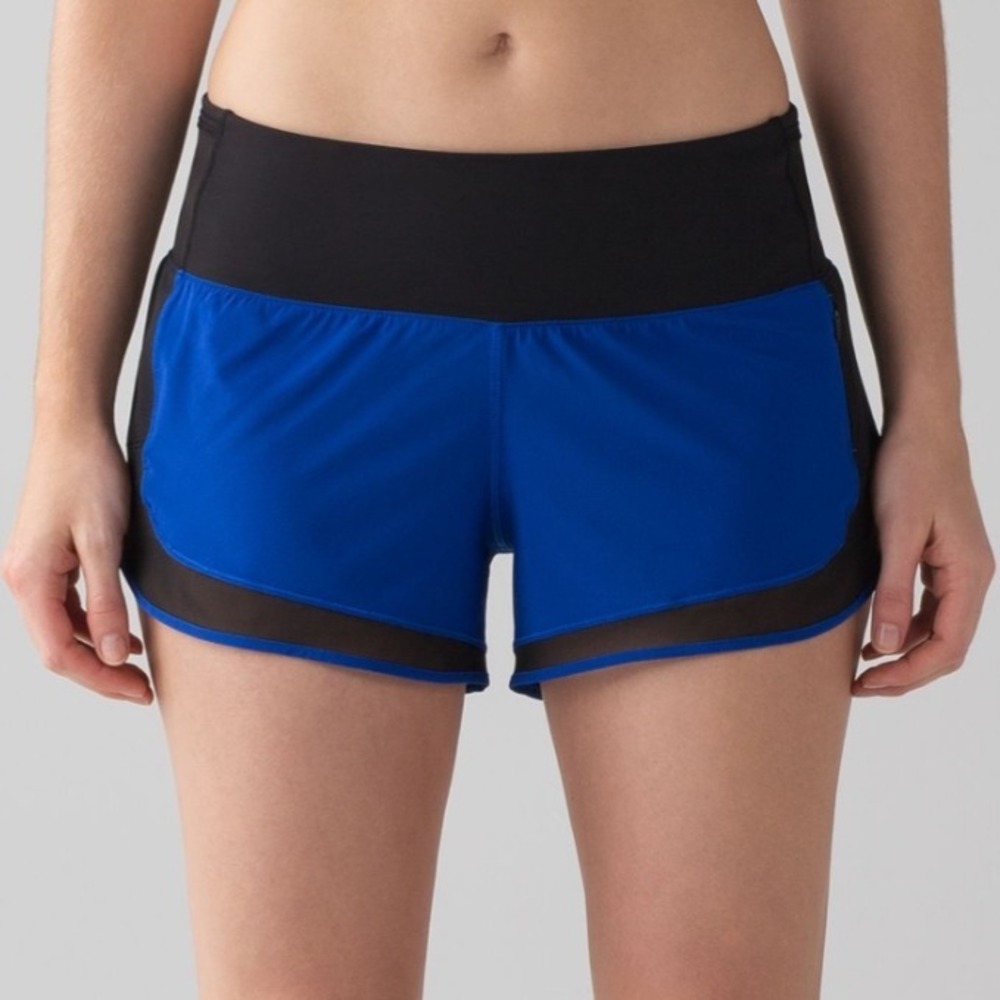 Lululemon Mind Over Miles Running 3.5" Shorts Jet Stream/Black Size 6 - Picture 10 of 11